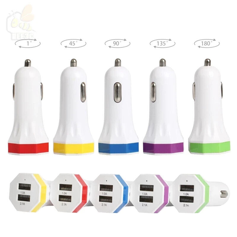 Universal Mini Dual USB Car Charger Twin Port 12V Lighter Socket Adapter plug