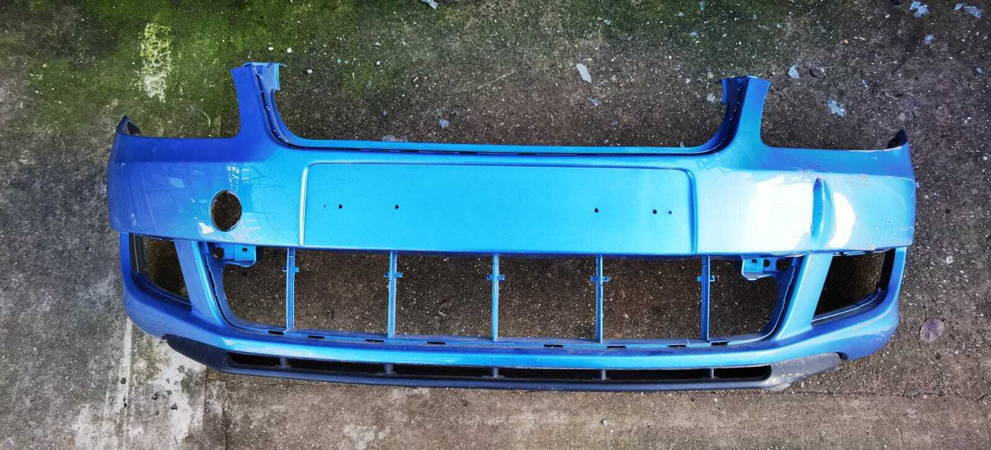 GENUINE SKODA FABIA 2010-2014 FRONT BUMPER IN BLUE P/N:5J0807221D