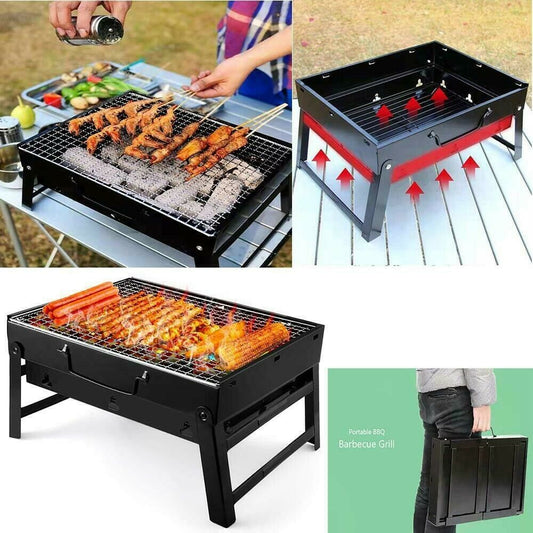 Portable BBQ Barbecue Grill Folding Charcoal Stove Camping Garden Outdoor Mini