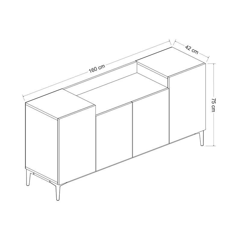 EBERN MODERN DESIGNS CRESSY 160CM WIDE SIDEBOARD IN WHITE. WAYFAIR RRP £459.99