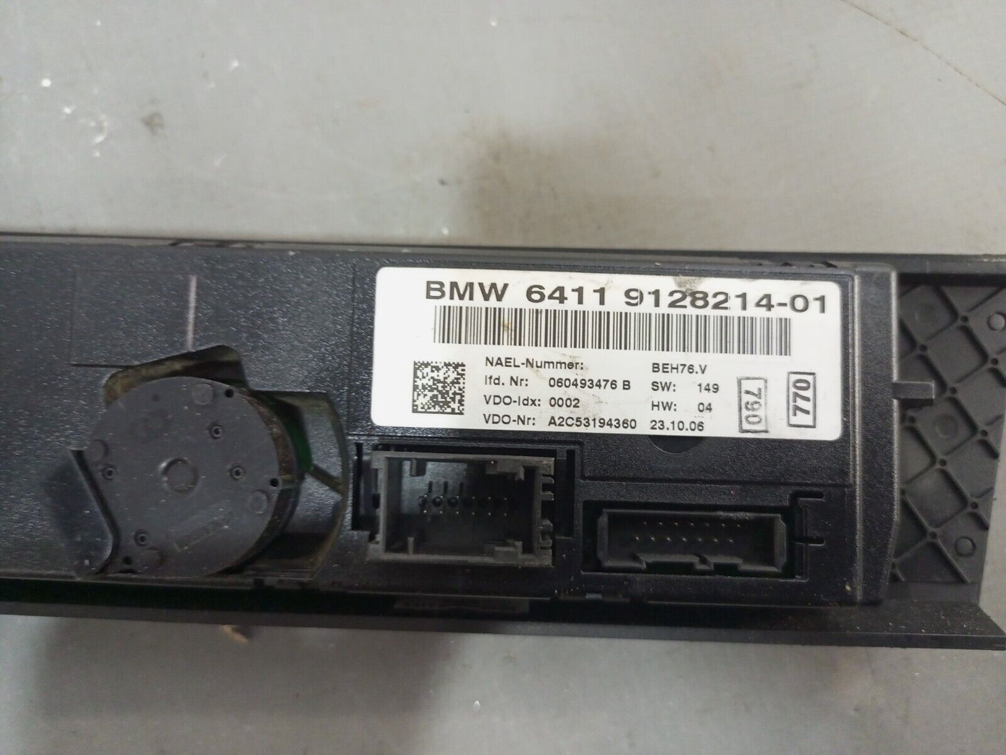 BMW 3 SERIES 2008-2012 A/C HEATER CLIMATE CONTROL UNIT P/N: 64119128214-01