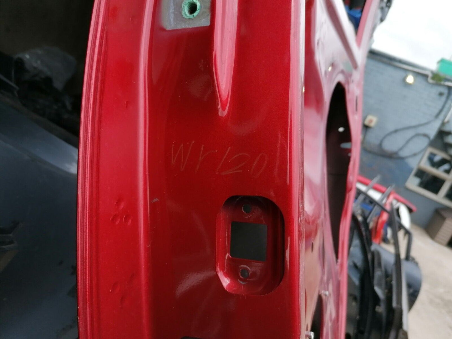 VW POLO 2009-2015 REAR RIGHT DRIVER O/S DOOR IN RED BARE SHELL