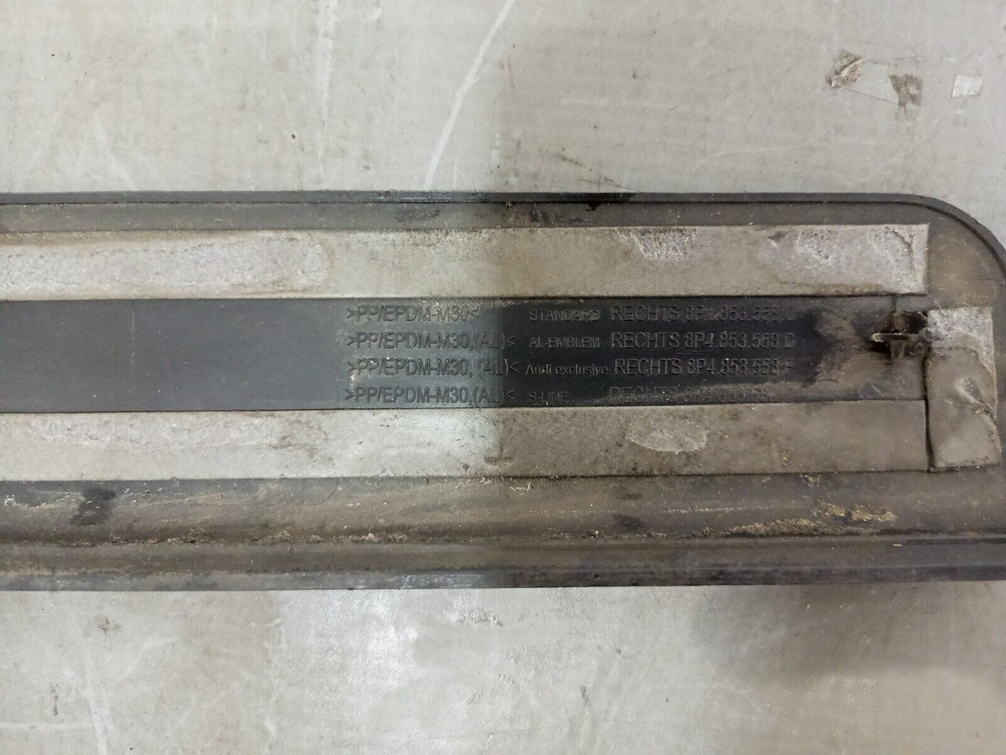 AUDI A3 S LINE REAR RIGHT DOOR ENTRY SILL TRIM P/N: 8P4853558C