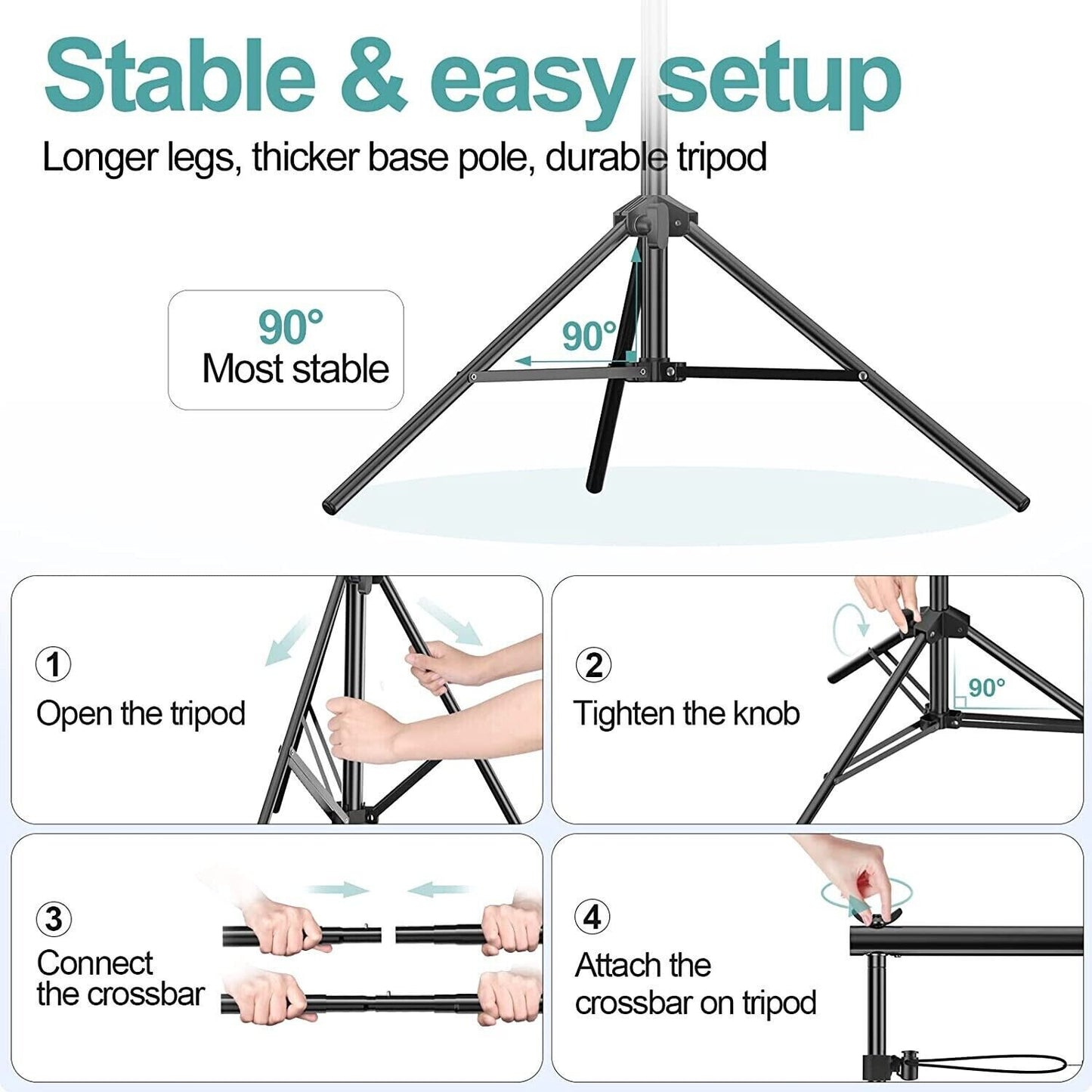 EMART Adjustable Backdrop Stand Video Studio Photoshoot Kit 2.6x3m / 8.5 x 10 ft