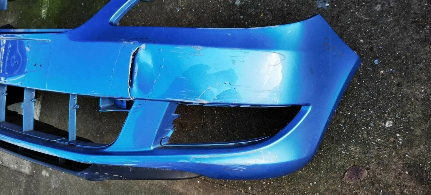 GENUINE SKODA FABIA 2010-2014 FRONT BUMPER IN BLUE P/N:5J0807221D